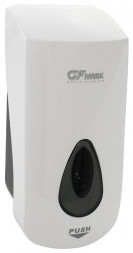 Дозатор д/жидкого мыла GFMARK 626 Дозатор жидкого МЫЛА,ПЕНЫ,АЭРОЗОЛИ универсальный пластиковый БЕЛЫЙ большой с глазком 1000