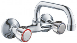 Смеситель GOTA ROCIO G349710-GOTA Orio Смеситель д/кухни с 2-мя рукоятками пристенный верх.излив