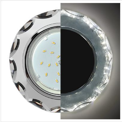 встраиваемый светильник ECOLA SM53RCECH GX53 H4 LD5313 GLASS хром