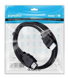 Кабель EXPLOYD EX-K-1477 HDMI-HDMI/V1.4/круглый/чёрный/3М/