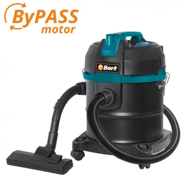 Пылесос строительный BORT BSS-1220 BLACK Пылесос для сухой и влажной уборки
