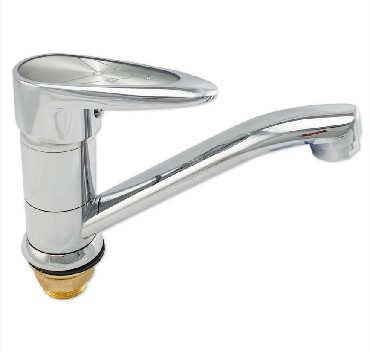 Смеситель для кухни RUSSIA-MOSCOW 2150S Смеситель кухонный шаровый нос 15 см с сатеновой ручкой с узором