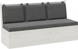 BONMEBEL Скамья со спальным местом Роденго - дуб крафт белый/ТК рогожка серая (4 кор.)