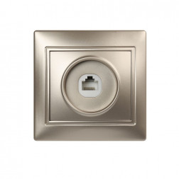 Розетка SMARTBUY (SBE-01c-S1-RJ) Венера, 1-местная, шампань