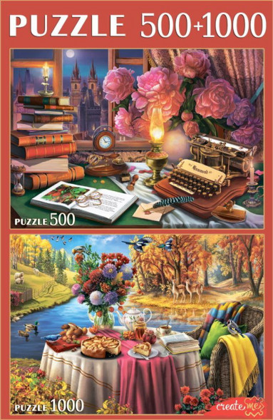 Игрушка РЫЖИЙ КОТ НАБОРЫ ПАЗЛОВ 2в1 (500+1000) ВЕЛИКОЛЕПНЫЕ НАТЮРМОРТЫ ФП500-1000-4306 ПП-00204134
