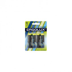 Элементы питания ERGOLUX (11752) LR20 Alkaline BL-2 (LR20 BL-2, батарейка,1.5В) в упаковке 2шт (цена за 1шт)