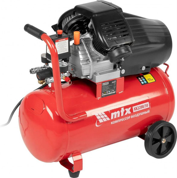 Компрессор MTX Компрессор воздушный КК-2200/50, 2,2 кВт, 350 л/мин, 50 л, прямой привод, масляный 58024