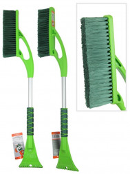 Щетка для снега LI-SA LS207/2 cо скребком, поролоновая ручка, длинная щетина, салатово-зеленая (72см) 48318