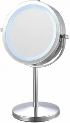 Зеркало UNISTOR AURA косметическое настольное двустороннее ?17см, с подсветкой 212550