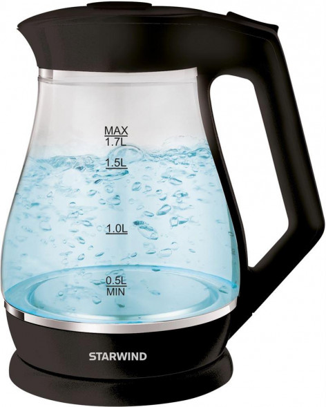 Чайник STARWIND SKS2035 1.7л. 2200Вт черный (стекло/пластик)
