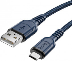 Кабель HOCO (6931474794109) X59m 2мUSB 2.4A microUSB голубой - 2,0m