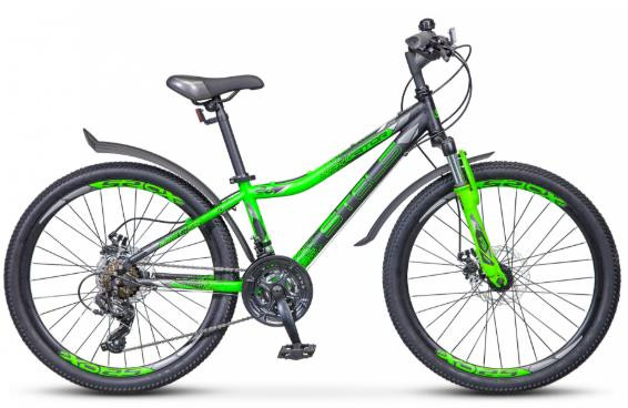 Велосипед STELS Navigator-410 MD 24&quot; 21-sp V010 (м), EP-00005978*X0000001312* 12&quot; Черный/Зеленый 2020