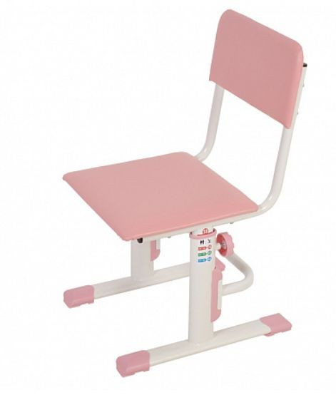 Стул POLINI Стул для школьника регулируемый Polini kids City / Polini kids Smart L, белый-розовый (1кор)