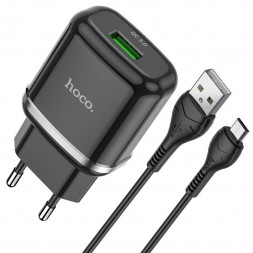 СЗУ HOCO (6931474729361) N3 1USB 3.0A QC3.0 MICRO USB 1м черный