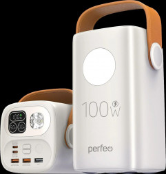 Повербанк PERFEO (PF_E2293) MOON 100W 60000 mAh/LED дисплей, белый