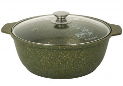 Кастрюля KUKMARA к11tsml а/пр литая 1,0л стекл/кр Trendy style malachite