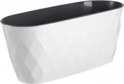 Горшок цветочный HOMVER Laurel 354х152х150мм, 5л с дренажной вставкой (белый) 221611129/01 HOMVER Laurel 354х152х150мм, 5л с дренажной вставкой (белый) 221611129/01