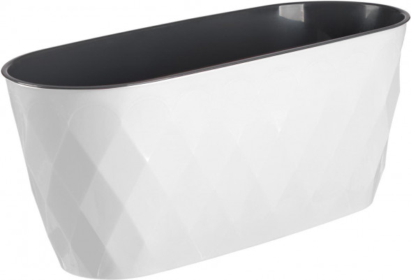Горшок цветочный HOMVER Laurel 354х152х150мм, 5л с дренажной вставкой (белый) 221611129/01 HOMVER Laurel 354х152х150мм, 5л с дренажной вставкой (белый) 221611129/01