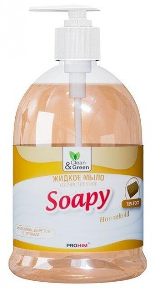 Жидкое мыло CLEAN&amp;GREEN CG8097 Soapy хозяйственное с дозатором 1000 мл.