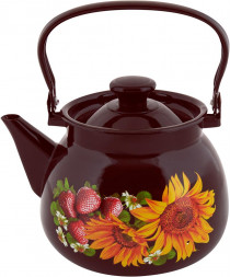 Чайник КМЗ 42104-132/6 эмал 3,5л сфер с рис, коричневый
