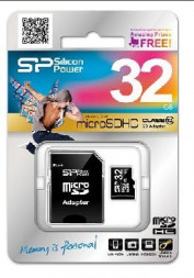 Карта памяти SILICON POWER MicroSDHC 32GB Class 10+адаптер