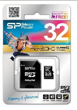 Карта памяти SILICON POWER MicroSDHC 32GB Class 10+адаптер
