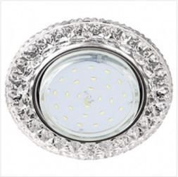 встраиваемый светильник ECOLA FT53CCEFB GX53 H4 LD7009 Кристалл Прозрачный / Хром