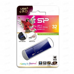USB флеш SILICON POWER (SP032GBUF3B05V1D) 32GB BLAZE B05 USB3.0 синий выдвижной