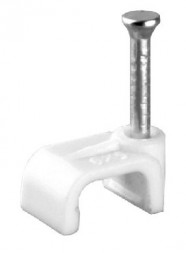 Удлинители электрические VOLSTEN (9559) V02-6W-2-07-050 (Скоба пластиковая плоская 7 мм (50шт.))