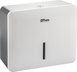 Диспенсер для бумажного полотенца GFMARK 9161 Диспенсер для бумажного полотенца, с ключом, БЕЛЫЙ, с ГЛАЗКОМ, пластиковый, прямой. Для салфеток Z сложения