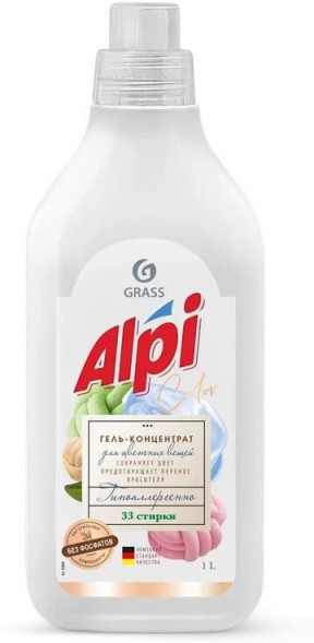 Гель для стирки GRASS 125869 ALPI концентрат для цветных вещей (флакон 1л) GRASS 125869 ALPI концентрат для цветных вещей (флакон 1л)
