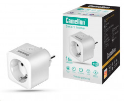 Таймер электронный с розеткой CAMELION (14503) SMART HOME BNS/SH-1/16A/WIFI (Розетка одинарная 16A 3680В, WIFI+Счетчик+Контроль)