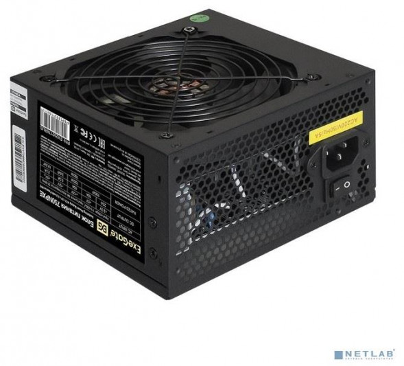 EXEGATE EX292176RUS-PC Блок питания 750W 750NPXE (ATX, PPFC, PC, 12cm fan, 24pin, 2x(4+4)pin, 2xPCI-E, 5xSATA, 3xIDE, black, кабель 220V в комплекте)