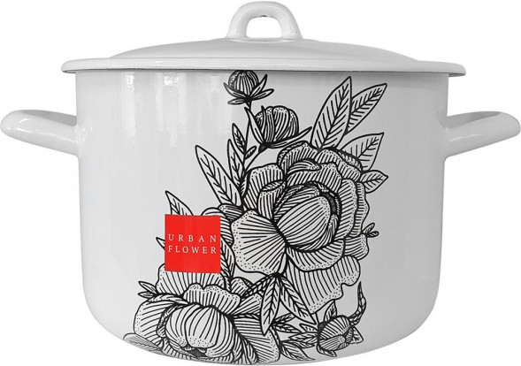 Кастрюля ЛЫСЬВА 16141/4Э Urban flower эмал 4,3л