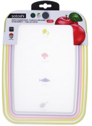 Доска разделочная SATOSHI Малибу Набор досок разделочных гибких 4шт, 28х21см, фрукты\овощи\рыба\мясо, пластик 852-119