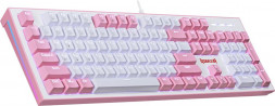 Клавиатура REDRAGON (70821) Hades Бело-розовая, тихая, 104 кн.