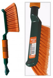 Щетка для снега LI-SA LS201 cо скребком, поролоновая ручка, оранжево-зеленая (42см) 39893