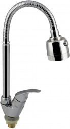 Кран на одну воду BRIMIX 6508 Кран на одну воду шаровый, высокий гибкий излив с двухрежимным аэратором, хромированный