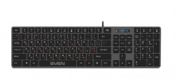 Клавиатура мультимедийная SVEN KB-E5000 серый металлик