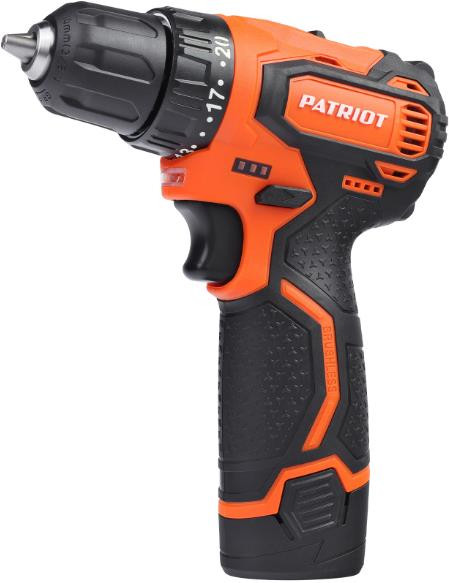 Дрель-шуруповерт аккумуляторная PATRIOT 180201368 BR 368Li, две АКБ Li-Ion, 12В, 2,0 Ач, 45Нм, 2 скорости, кейс, БЕСЩЕТОЧНЫЙ ЭД