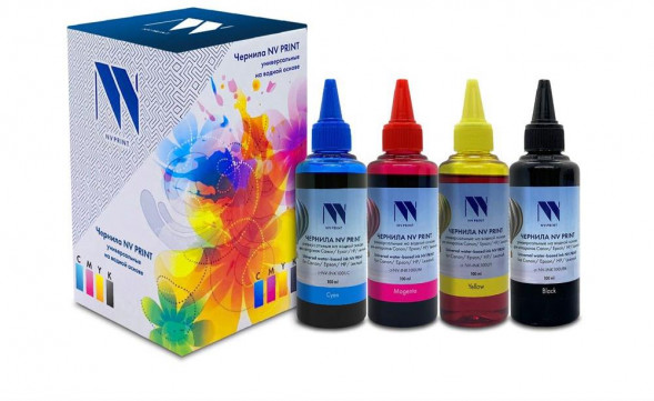 Чернила NV PRINT NV-INK100U-4 черный, голубой, пурпурный, желтый (C3457)