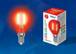 Лампочки светодиодные UNIEL (UL-00002985) LED-G45-5W/RED/E14 GLA02RD