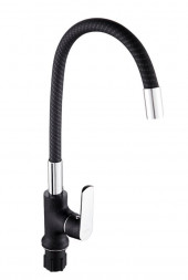 Смеситель для кухни BRIMIX 1072 Смеситель кухонный с гибким изливом, шаровый ЧЕРНЫЙ