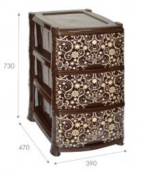 Комод VIOLET ЭЛЕГАНТ темный 3-х секц. 35172