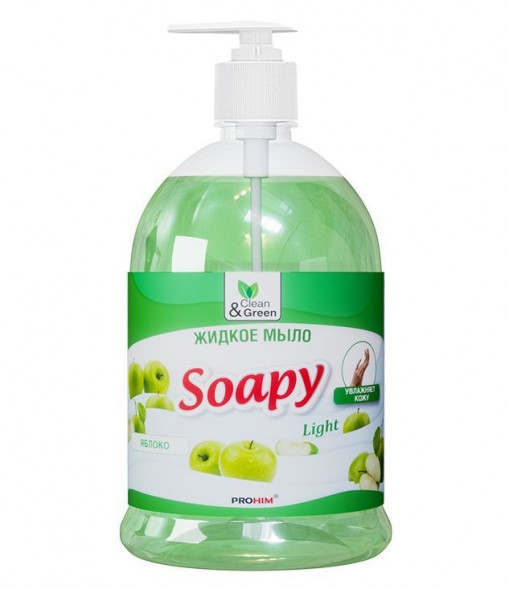 Жидкое мыло CLEAN&amp;GREEN CG8094 Soapy эконом яблоко с дозатором 1000 мл.