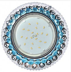 встраиваемый светильник ECOLA FB53CCEFB GX53 H4 LD7009 Кристалл Прозрачный и Голубой / Хром