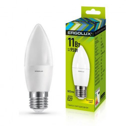 Лампа ERGOLUX (13621) LED-C35-11W-E27-3K (Эл.лампа светодиодная Свеча 11Вт E27 3000K 180-240В)