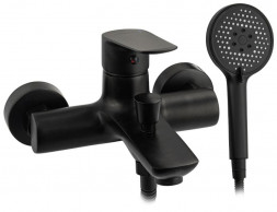 Смеситель в ванную MAGNUS 8710 Смеситель в ванную чёрного цвета, шаровый, короткий излив