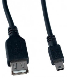 Кабель VS (U210) USB2.0 A розетка-MiniUSBвилка, 1,0 м черный