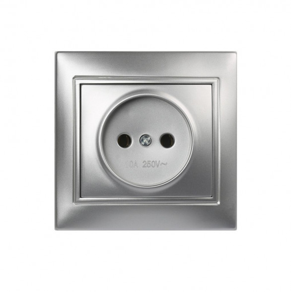Розетка SMARTBUY (SBE-01s-10-S1-N-c) Венера, 1-местная, серебро